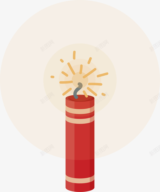 红色单个火炮png免抠素材_新图网 https://ixintu.com 单个 卡通 火炮 烟花炮竹 矢量图案 红色 节日