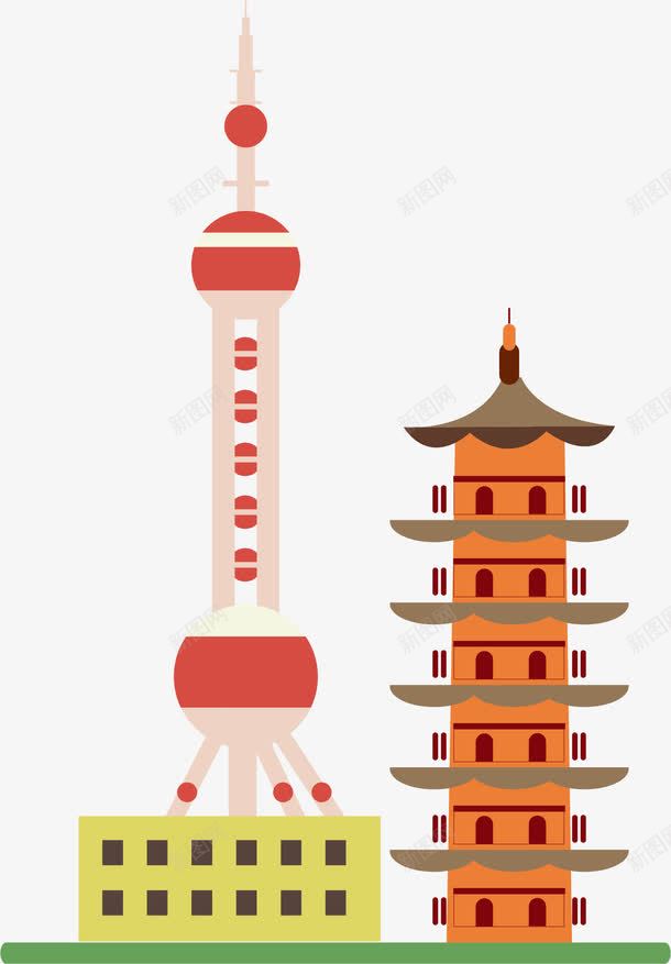 东方明珠png免抠素材_新图网 https://ixintu.com 东方明珠 卡通 手绘 高塔