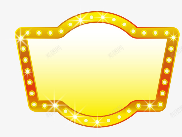 LED灯边框png免抠素材_新图网 https://ixintu.com LED灯 矢量LED灯 装饰图 装饰画 边框 金色