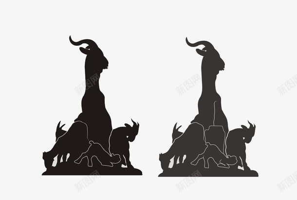 广州五羊图标png_新图网 https://ixintu.com 五羊 广州 标志 石像
