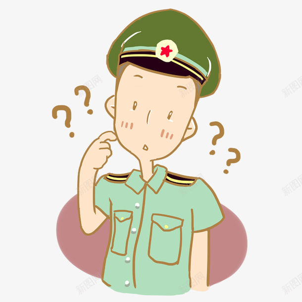 疑问的解放军人物png免抠素材_新图网 https://ixintu.com 918事变纪念日 人物设计 手绘 疑问 绿色 解放军军人