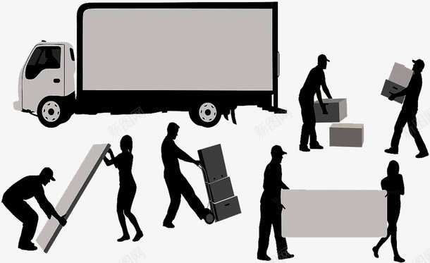 专业搬运工png免抠素材_新图网 https://ixintu.com 手绘装卸车 搬运工 装卸 装卸车 装载货物 装载车