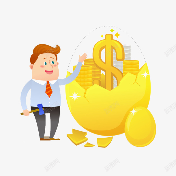金币堆叠png免抠素材_新图网 https://ixintu.com 可爱 堆叠 手绘 条纹领带 男人 碎片 西装 金币 金蛋 锤子