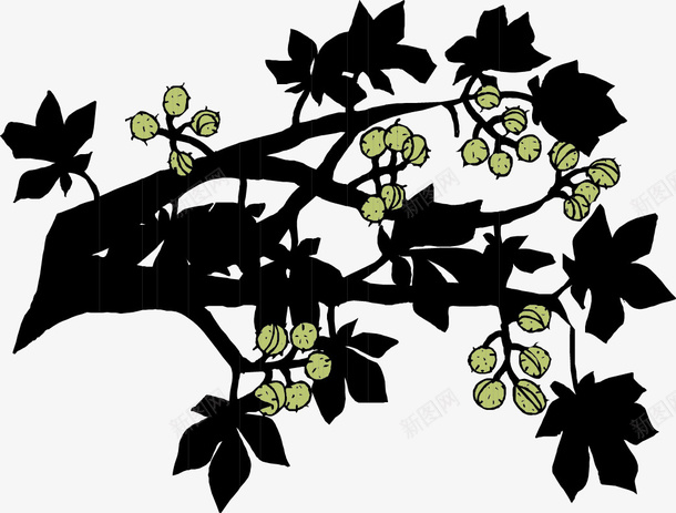 手绘插图梧桐树png免抠素材_新图网 https://ixintu.com 卡通插图 手绘插图 树叶 树叶枝 树枝叶 梧桐树