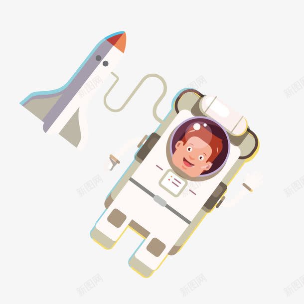 卡通宇航员与火箭png免抠素材_新图网 https://ixintu.com 创意 卡通宇航员 卡通宇航员与火箭 太空飞船 宇宙飞船 宇航员 扁平化 星球 航天员 行星