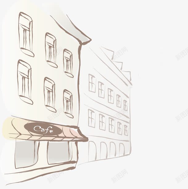 卡通手绘咖啡店png免抠素材_新图网 https://ixintu.com 卡通手绘 咖啡店 店铺 店面