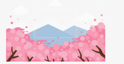 富士山浪漫樱花海报矢量图素材