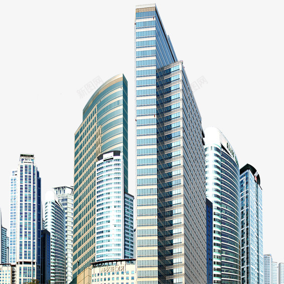 商业中心楼群png免抠素材_新图网 https://ixintu.com 免抠 商业中心 楼群 素材