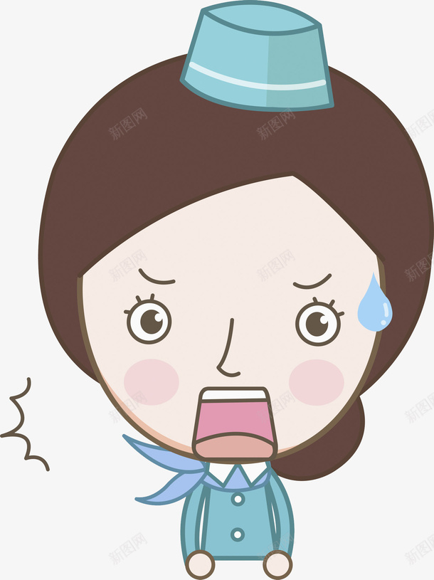 发怒的空姐图png免抠素材_新图网 https://ixintu.com 卡通 发怒的 女人 汗水 漂亮的 生气的 空乘 空姐