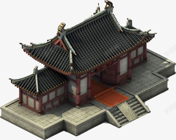 com 中国风 企业宣传 古代围墙 古代房子 大气厚重 展示图 房地产