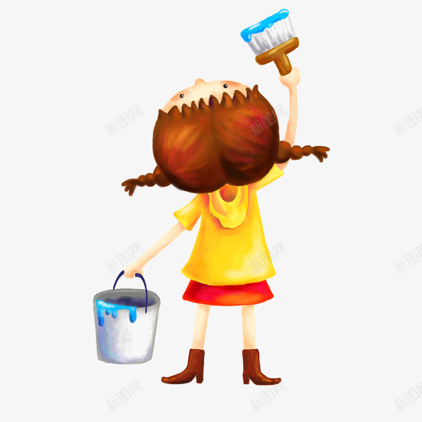卡通儿童人物png免抠素材_新图网 https://ixintu.com 人物设计 儿童 儿童节 卡通 手绘 粉刷 绘画