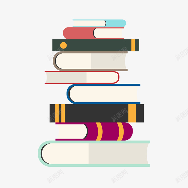 书矢量图ai免抠素材_新图网 https://ixintu.com 书堆 书籍 学习 学校 教育 矢量图