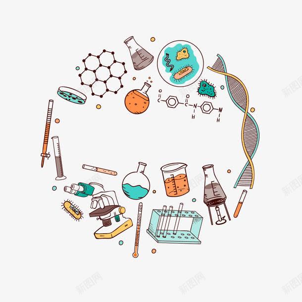 科学研究矢量图ai免抠素材_新图网 https://ixintu.com DAN 分子 实验 烧瓶 矢量图