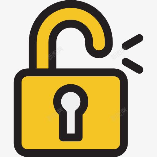 开挂锁图标png_新图网 https://ixintu.com 安全 安全挂锁 工具和器具 打开挂锁 解锁 锁