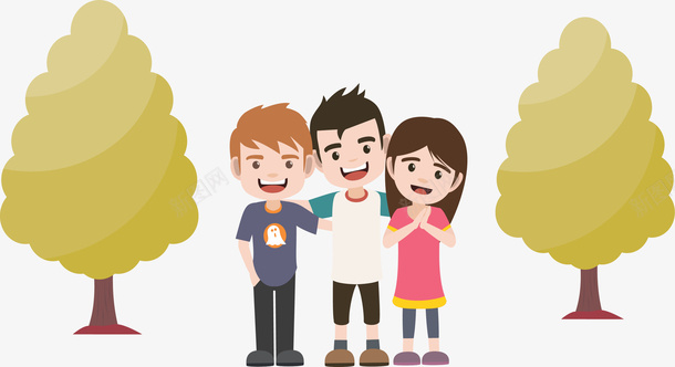 关系要好的小伙伴png免抠素材_新图网 https://ixintu.com 三个朋友 好朋友 小伙伴 朋友合影 矢量素材