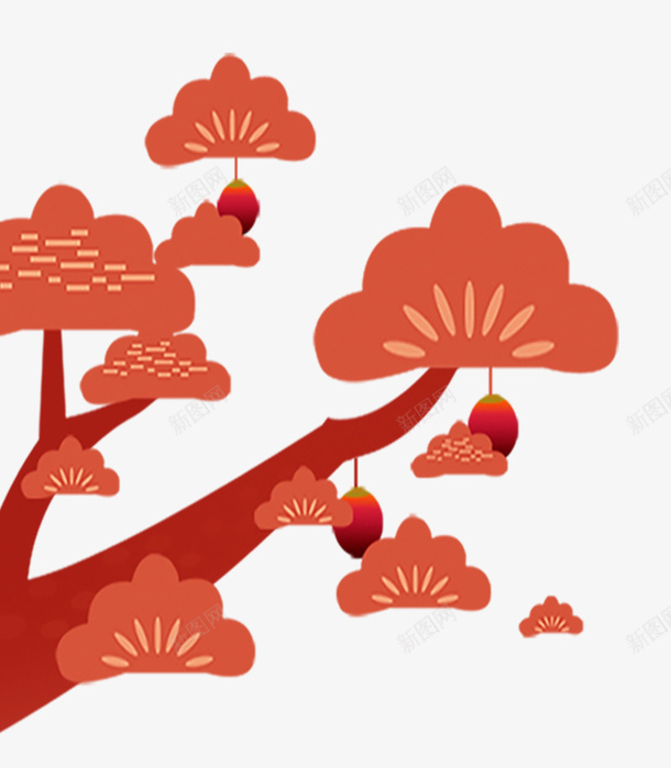 红色卡通梅花树png免抠素材_新图网 https://ixintu.com 卡通梅花树 梅花 梅花树 红色梅花 红色梅花树