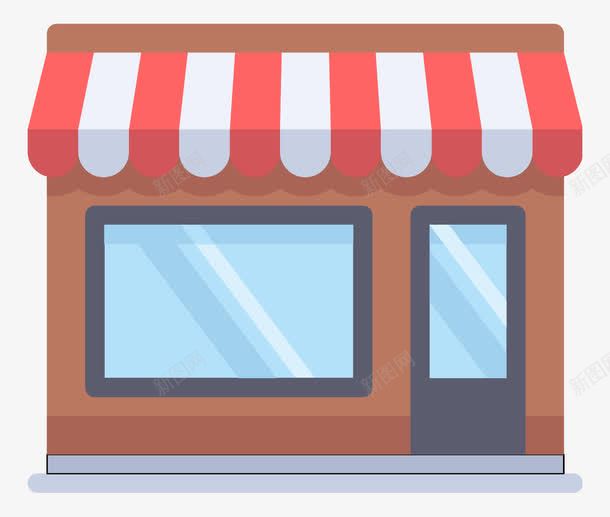 可爱小商店png免抠素材_新图网 https://ixintu.com 商店 小房子 扁平化 玻璃窗