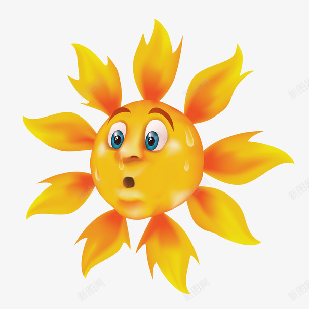 流汗的太阳公公png免抠素材_新图网 https://ixintu.com 夏天 夏天的味道 夏季 流汗 温度高 火热 炎夏 炎暑 炎热 炽热 热 盛暑 酷暑 闷热