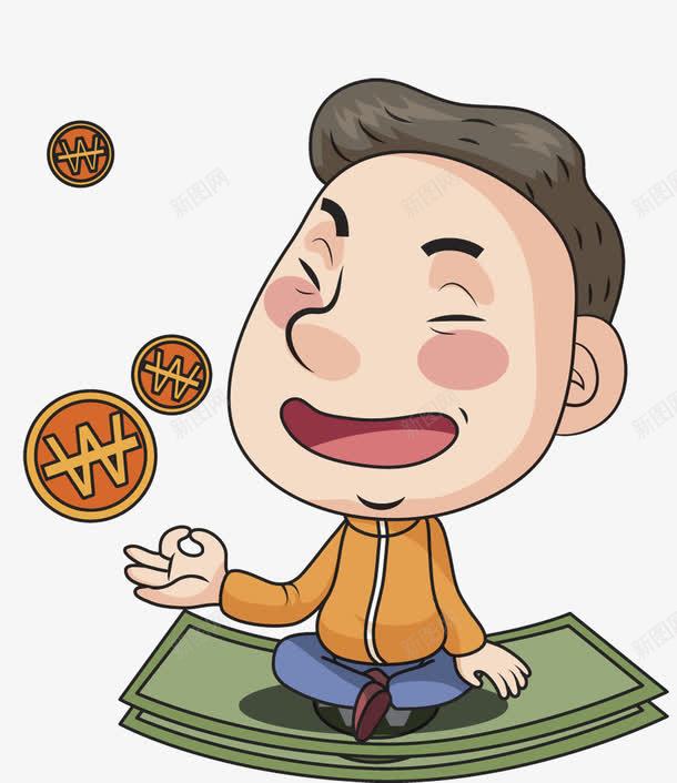 坐在钱上的小孩png免抠素材_新图网 https://ixintu.com am 借 借款 借钱 债务 卡通 压力大 压力山大 压力插图 欠债 欠账 欠钱 烦 贷款