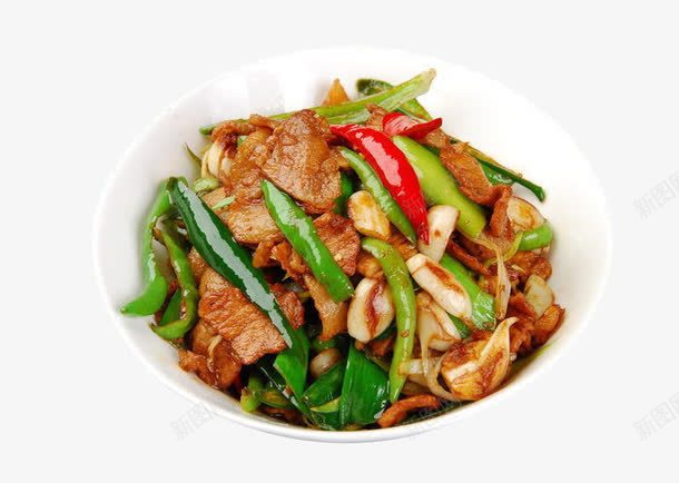 辣椒炒肉png免抠素材_新图网 https://ixintu.com 产品实物 炒肉 美味 菜肴 蔬菜 辣椒 青椒