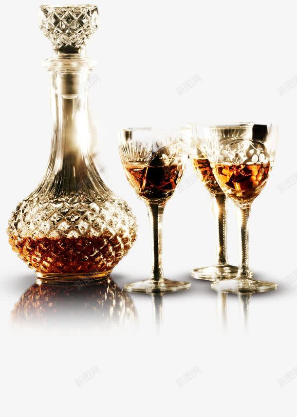 红酒png免抠素材_新图网 https://ixintu.com 玻璃杯 玻璃酒瓶 红酒瓶 酒杯 高档酒