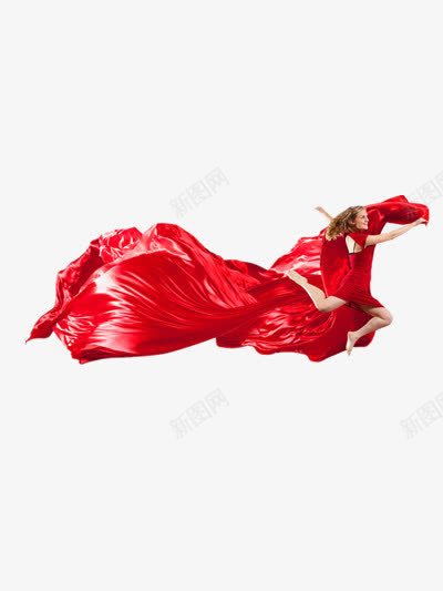 红衣舞女png免抠素材_新图网 https://ixintu.com 丝带 女生 红丝带 舞蹈 舞蹈招生 跳舞