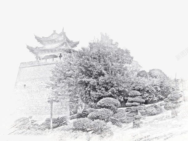 手绘岳阳楼png免抠素材_新图网 https://ixintu.com 岳阳楼 手绘岳阳楼 旅游景区 著名景点