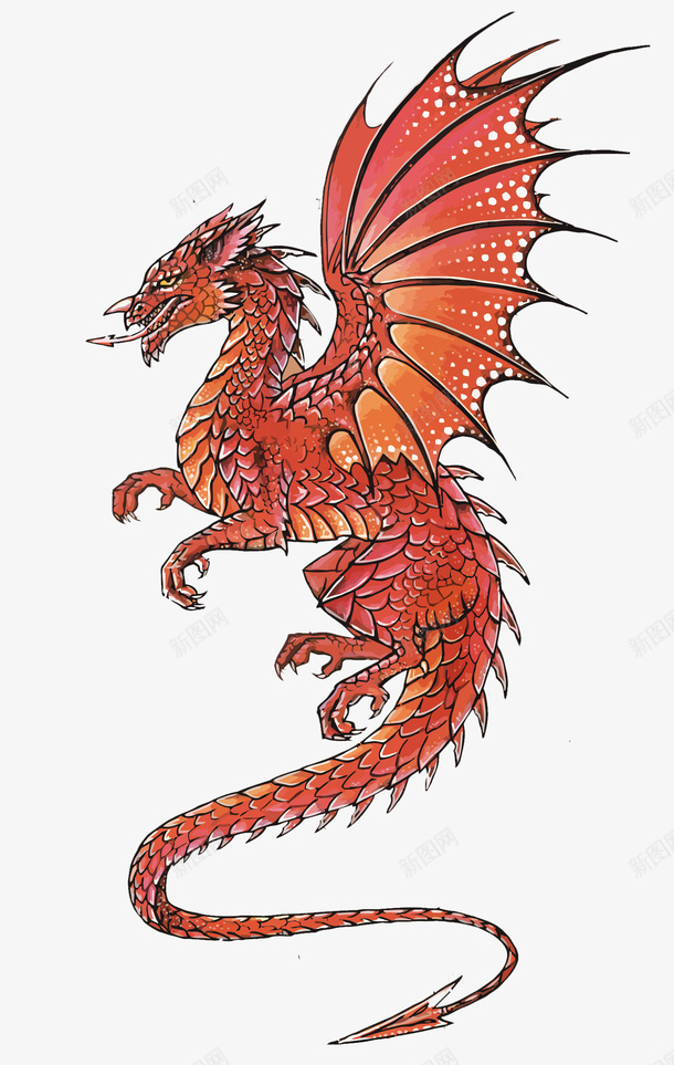 红龙矢量图eps免抠素材_新图网 https://ixintu.com PNG PNG图片 PNG图片素材 PNG素材 PNG素材免费 PNG素材免费下载 红色 西方 骑士 魔法 龙 矢量图
