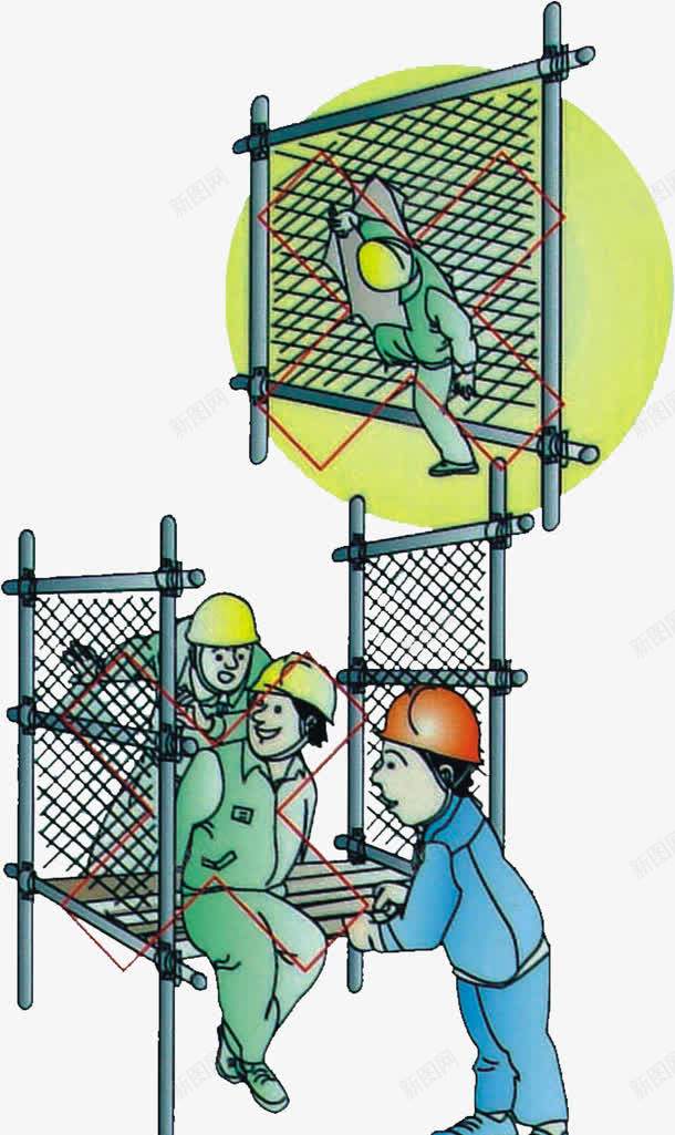 龙门架禁止穿越和休息png免抠素材_新图网 https://ixintu.com 工地 建筑工地施工安全挂图图片 施工 施工安全宣传图