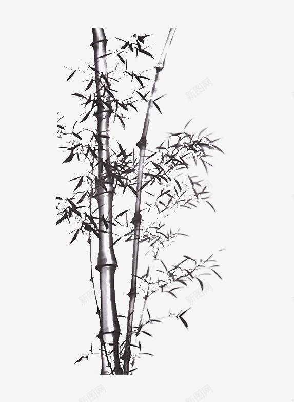 竹子png免抠素材_新图网 https://ixintu.com 墨竹 植物 简笔山水画 黑色
