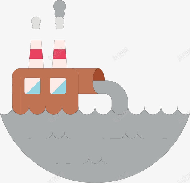 排放污水的工厂png免抠素材_新图网 https://ixintu.com 制造 卡通手绘 工厂 污染环境 污水 生产