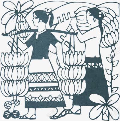 芒果丰收剪纸png免抠素材_新图网 https://ixintu.com 丰收 农民劳作 剪纸 劳作 芒果