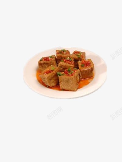 豆腐png免抠素材_新图网 https://ixintu.com 小吃 特色小吃 蔬菜 豆制品 豆腐块 长沙臭豆腐 青菜