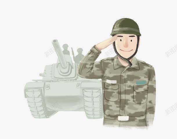 敬礼的坦克士兵png免抠素材_新图网 https://ixintu.com 保卫祖国 卡通手绘 坦克 士兵 奉献 对党忠诚 尊敬 报效祖国 效忠 敬礼 爱国