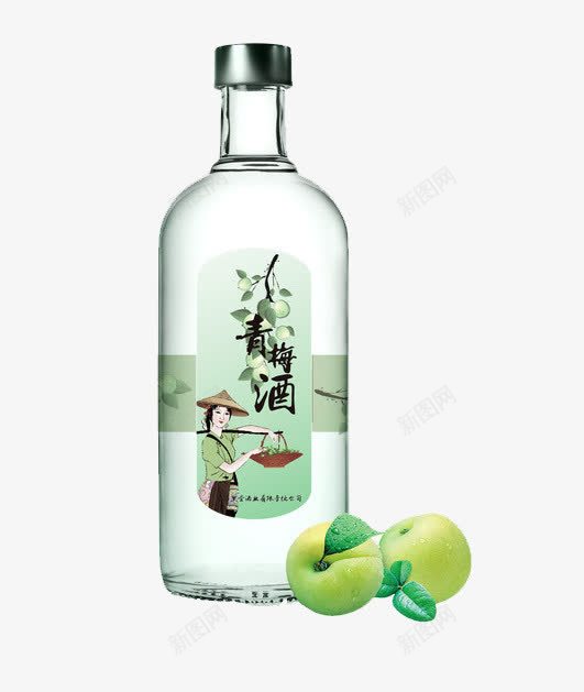 瓶装青梅酒png免抠素材_新图网 https://ixintu.com 一堆酒瓶 水果酒 青梅 青梅酒 青梅酒矢量