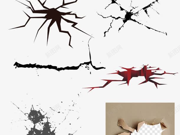 元素破裂的墙体png免抠素材_新图网 https://ixintu.com 出来 破墙 破墙而出 破裂 裂痕