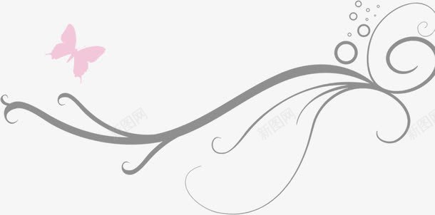 灰色蝶恋花夏天png免抠素材_新图网 https://ixintu.com 夏天 灰色 蝶恋花