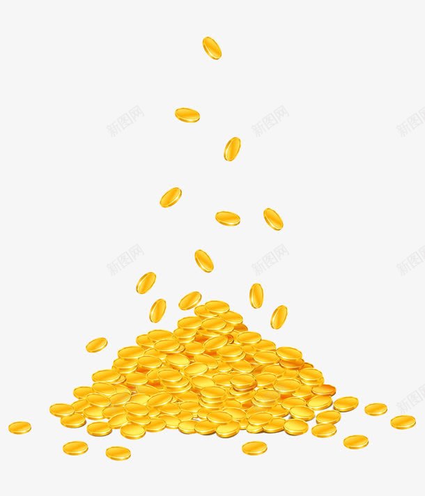 金币洒落效果png免抠素材_新图网 https://ixintu.com 效果 洒落 金币