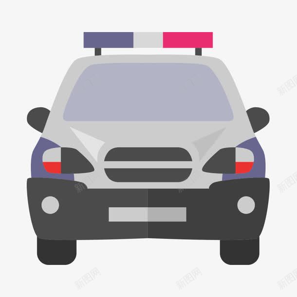 卡通交警车正面png免抠素材_新图网 https://ixintu.com 交警车 卡通 巡逻 扁平 汽车 警察 警报器 警笛声 逮捕