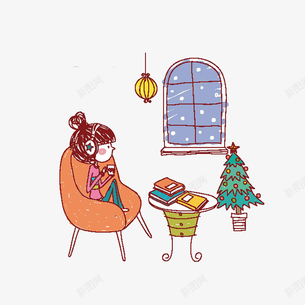 卡通蜷缩在沙发上看着窗外的女孩psd免抠素材_新图网 https://ixintu.com 书本 卡通蜷缩在沙发上看着窗外的女孩素材免费下载 手拿杯子 看窗外 窗外飘雪 蜷缩在沙发上