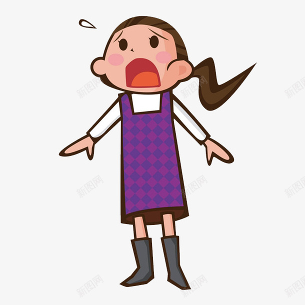 呼喊的少女卡通装饰png免抠素材_新图网 https://ixintu.com 凶狠 卡通手绘 吵闹 呼喊人物 大叫 大幅度 装饰