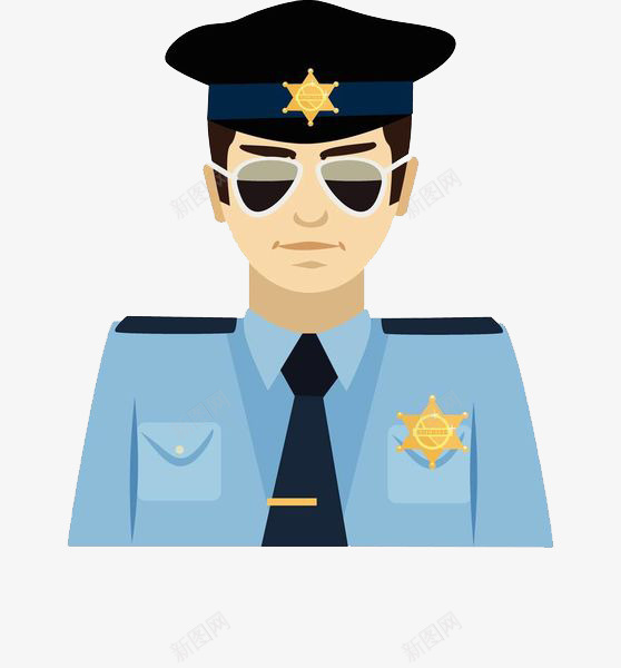 严肃的警察png免抠素材_新图网 https://ixintu.com 严肃 保护人民 公务员 制服 勋章 墨镜 帽子 警察