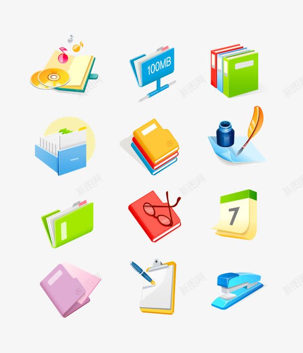 新闻办公资讯类icon图标png_新图网 https://ixintu.com icon 商务 拟物化