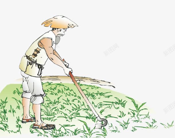 卡通人物插图png免抠素材_新图网 https://ixintu.com png免费素材 农民 农民伯伯 辛苦的农民 锄草的农民