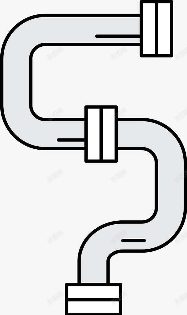 转弯的圆弧形管子png免抠素材_新图网 https://ixintu.com 分叉路 卡通水管 卡通管子 圆弧形水管 手绘管子 水管 管子 转弯