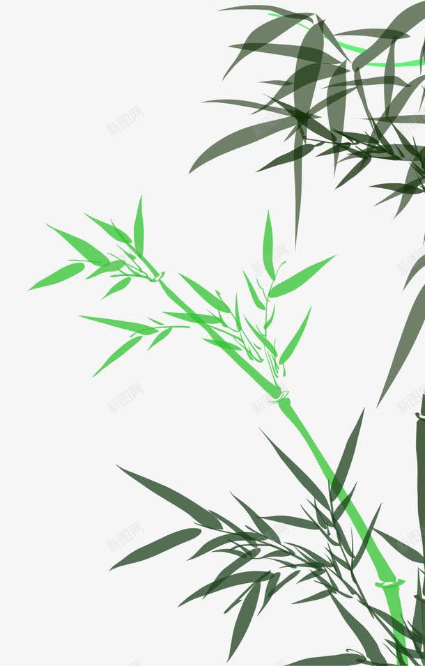 手绘竹子png免抠素材_新图网 https://ixintu.com 手绘 水墨竹叶子 竹叶 竹子