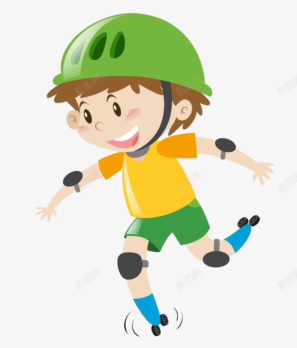 卡通小孩psd免抠素材_新图网 https://ixintu.com 卡通画 小孩 滑旱冰 矢量装饰 装饰