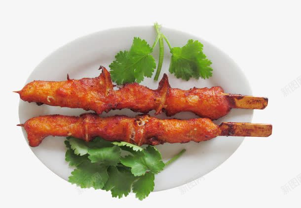 美味的烧烤片png免抠素材_新图网 https://ixintu.com 串串 烤肉 脆骨 香菜叶 骨肉相连