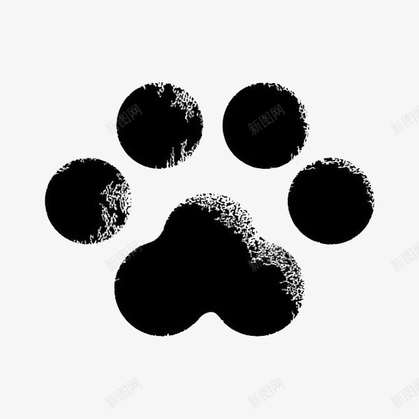 黑色拨墨效果脚印图png免抠素材_新图网 https://ixintu.com 兔子 兔子脚印 卡通爪子 拨墨 插画 爪 痕迹 脚步 黑色