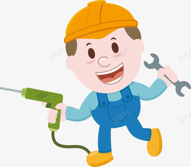 电力工人png免抠素材_新图网 https://ixintu.com 上班族 土建工程师头像 扳手 电力工程师 电工 电钻 矢量素材